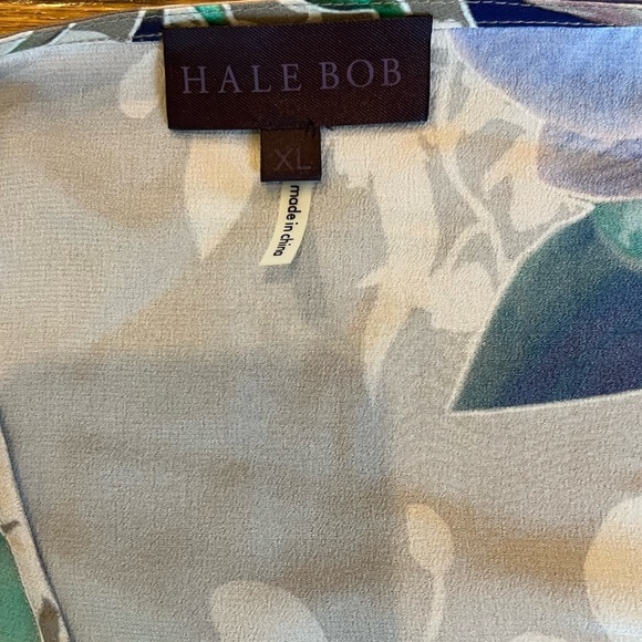 Hale Bob Orchid Print Silk Wrap Blouse - XL - NWT - Picture 10 of 12
